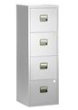 Classeur métallique monobloc - 4 tiroirs - H130 x L41 x P40 cm - gris clair