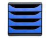 Exacompta BigBox - Module de classement 4 tiroirs - gris/bleu brillant