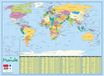 Sous-main carton rigide Carte Monde Politique - 40,5 x 55 cm - Bouchut
