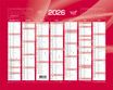 Quo Vadis - Calendrier bancaire 7 mois par face - 21 x 27 cm - rouge