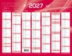 Quo Vadis - Calendrier mural - Français - Classic - Rouge - 14 mois de décembre à janvier - 27x21 cm - Papier Clairefontaine blanc - Fabrication française