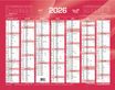 Quo Vadis - Calendrier bancaire 7 mois par face - 33,5 x 43 cm - rouge