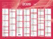 Quo Vadis - Calendrier bancaire 7 mois par face - 40,5 x 55 cm - rouge