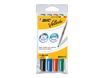 BIC VELLEDA 1741 - 4 Marcadores - borrables - para pizarra blanca - negro, rojo, azul, verde - 1.4 mm