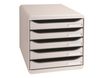 Exacompta BigBox Plus - Module de classement 5 tiroirs - gris