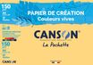 Canson Création - Pochette papier à dessin - 12 feuilles - A4 - 150 gr - couleurs vives