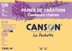 Canson Création - Pochette papier à dessin - 12 feuilles - A4 - 150 gr - couleurs claires