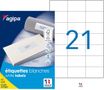 Apli Agipa - 2100 Étiquettes adhésives blanches multi-usages - 70 x 42,4 mm - coins droits - réf 101044