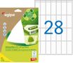 Apli Agipa - Etui A5 - 392 Étiquettes 100% recyclées blanches multi-usages - 48,5 x 18,5 mm - coins arrondis - réf 101246