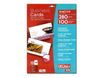 Apli DECAdry - Papier pour 100 cartes de visite brillantes 85 x 54 mm - 280 g/m² - 10 feuilles