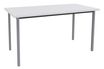 Table de réunion Rectangulaire - 120 x 60 cm - Pieds carrés aluminium - blanc perle