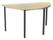 Table de réunion Demi-lune - 120 x 60 cm - Pieds carrés anthracite - imitation érable