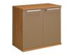 Rangement bas SLIVER - L80 x H75 x P45 - 2 portes - Noyer et bronze