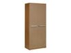 Armoire haute SLIVER - L80 x H188 x P45 - 2 portes - Noyer et bronze