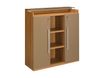 Rangement mi-hauteur SLIVER - L120 x H125 x P45 - 2 portes battantes - Chêne fil et blanc