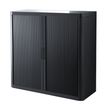 Armoire mi-haute à rideaux EASY OFFICE - 110 x 104 x 41,5 cm - Corps, rideaux et poignée noir