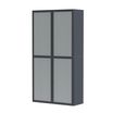Armoire haute à rideaux EASY OFFICE - 110 x 204 x 41,5 cm - Corps et poignée anthracite - Rideaux gris