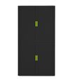 Armoire haute à rideaux EASY OFFICE - 110 x 204 x 41,5 cm - Corps et rideaux noir - Poignée verte