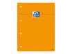 Oxford - Bloc notes - A4 - 160 pages - grands carreaux - perforé - orange