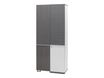 Armoire haute HARMONICA - L80 x H186 x P44 - 2 portes - Chêne gris