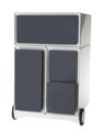 Caisson de bureau mobile EASYBOX - 4 tiroirs mixtes - Anthracite