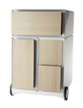 Caisson de bureau mobile EASYBOX - 4 tiroirs mixtes - Hêtre