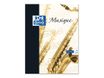 Oxford - Cahier de musique 24 x 32 cm - 48 pages - pages à portée et grands carreaux