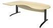 Bureau compact manager retour à gauche IDRA - 200 cm - pieds anthracite - Érable (pied de renfort obligatoire à rajouter - non inclus)