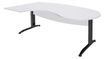 Bureau compact manager retour à gauche IDRA - 200 cm - pieds anthracite - Blanc perle (pied de renfort obligatoire à rajouter - non inclus)
