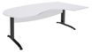 Bureau compact manager retour à droite IDRA - 200 cm - pieds anthracite - Blanc perle (pied de renfort obligatoire à rajouter - non inclus)