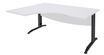 Bureau compact à gauche IDRA - L160 cm - Pieds anthracite - plateau Blanc perle (Pieds de renfort obligatoire à rajouter - non inclus)