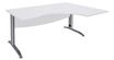 Bureau compact à droite IDRA - L160 cm - Pieds alu - plateau Blanc perle (Pieds de renfort obligatoire à rajouter - non inclus)
