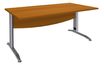 Bureau droit IDRA - L180 cm - Pieds alu - plateau imitation Merisier