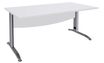 Bureau droit IDRA - L180 cm - Pieds alu - plateau Blanc perle