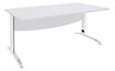 Bureau droit IDRA - L120 cm - Pieds blanc - plateau Blanc perle