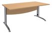 Bureau droit IDRA - L120 cm - Pieds alu - plateau imitation Hêtre