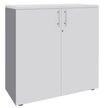 Armoire mi-haute IDRA/DUAL -  L80 x H102 x P47 - 2 portes - 2 tablettes métal DS - Corps alu - Portes et dessus Blanc perle