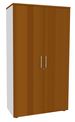 Armoire haute IDRA/DUAL - H180 x L80 x P47 - 2 portes - Corps blanc - Portes et dessus imitation Merisier