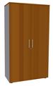 Armoire haute IDRA/DUAL - H180 x L80 x P47 - 2 portes - Corps alu - Portes et dessus imitation Merisier