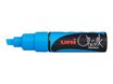 UNI CHALK - Marqueur craie - pointe biseau large - bleu clair
