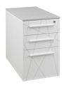 Caisson bout de bureau SUNDAY blanc + top L42 cm gris - P 80 cm - 3 tiroirs