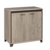 Rangement bas MAMBO - L80 x H82 x P46 - 2 portes - Chêne/chocolat