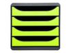 Exacompta BigBox - Module de classement 4 tiroirs - noir/vert anis