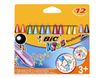 BIC KiDS Plastidecor - 12 craies de coloriages - cire - assortiment de couleurs vives
