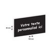 Plaque personnalisée avec votre texte - 120 x 60 mm - noire - adhésivée prête à poser