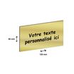 Plaque personnalisée avec votre texte - 120 x 60 mm - dorée - adhésivée prête à poser