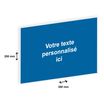 Plaque professionnelle personnalisée avec votre texte - 300 x 200 mm - Epaisseur 3,2 mm - bleue - adhésivée prête à poser