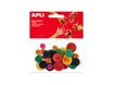 Apli - 30 Boutons artisanaux - bleu, jaune, rouge, vert, orange, rose - bois