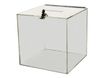 INOVSHOP - Urne de comptoir sécurisée - couvercle équipé d'une serrure - 25 x 25 x 25 cm - incolore