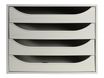Exacompta Ecobox - Module de classement 4 tiroirs - gris